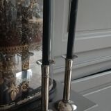 Pair of silver-plated candlesticks