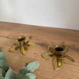 Brass flower candle holders