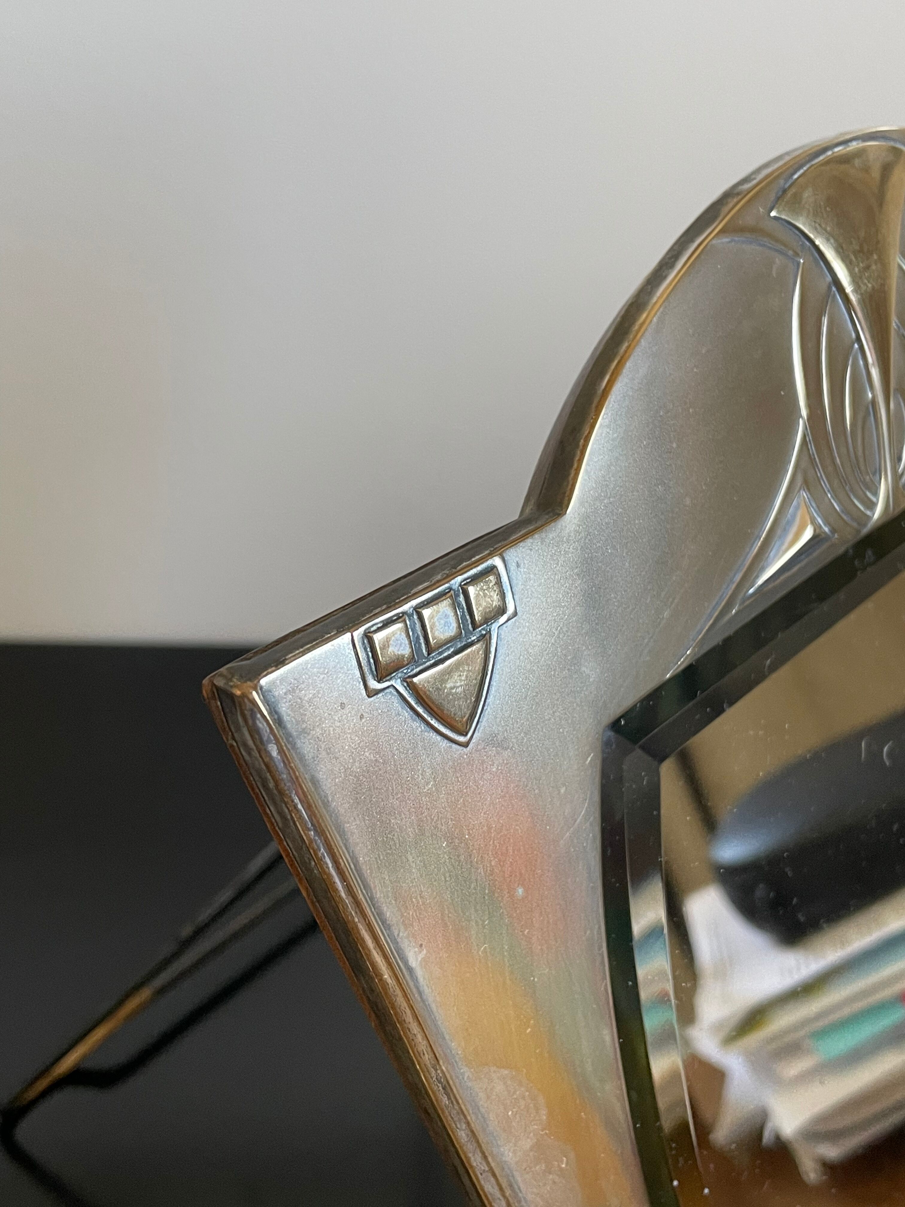 Art deco beveled table mirror, 40x30 cm