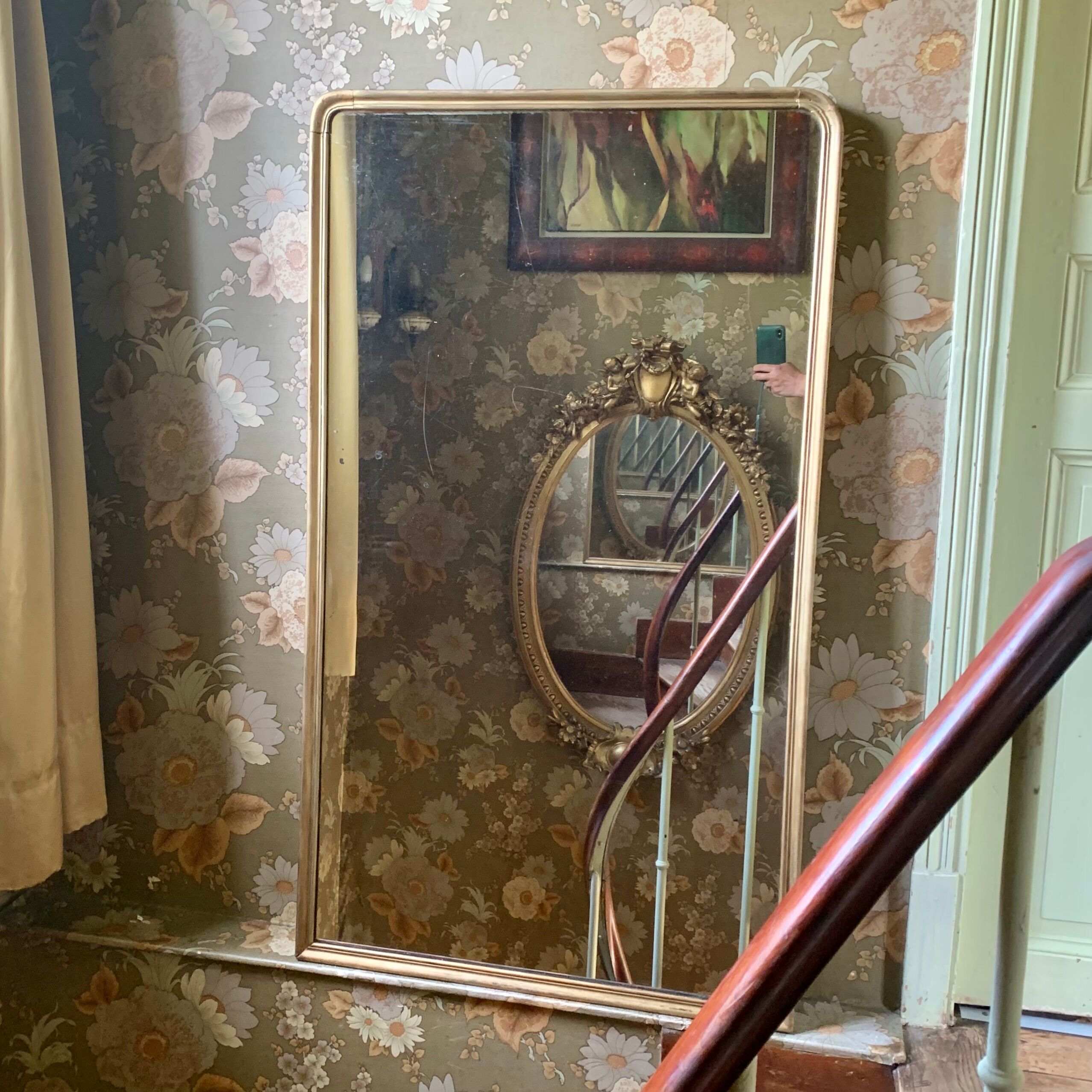 Mirror fireplace gilded wood