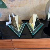 Set of 2 1980s modernist wall light Alaska Lux Lighting House Inc., Germany.