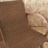 Bauhaus armchair in wood and rope by Erich Dieckmann