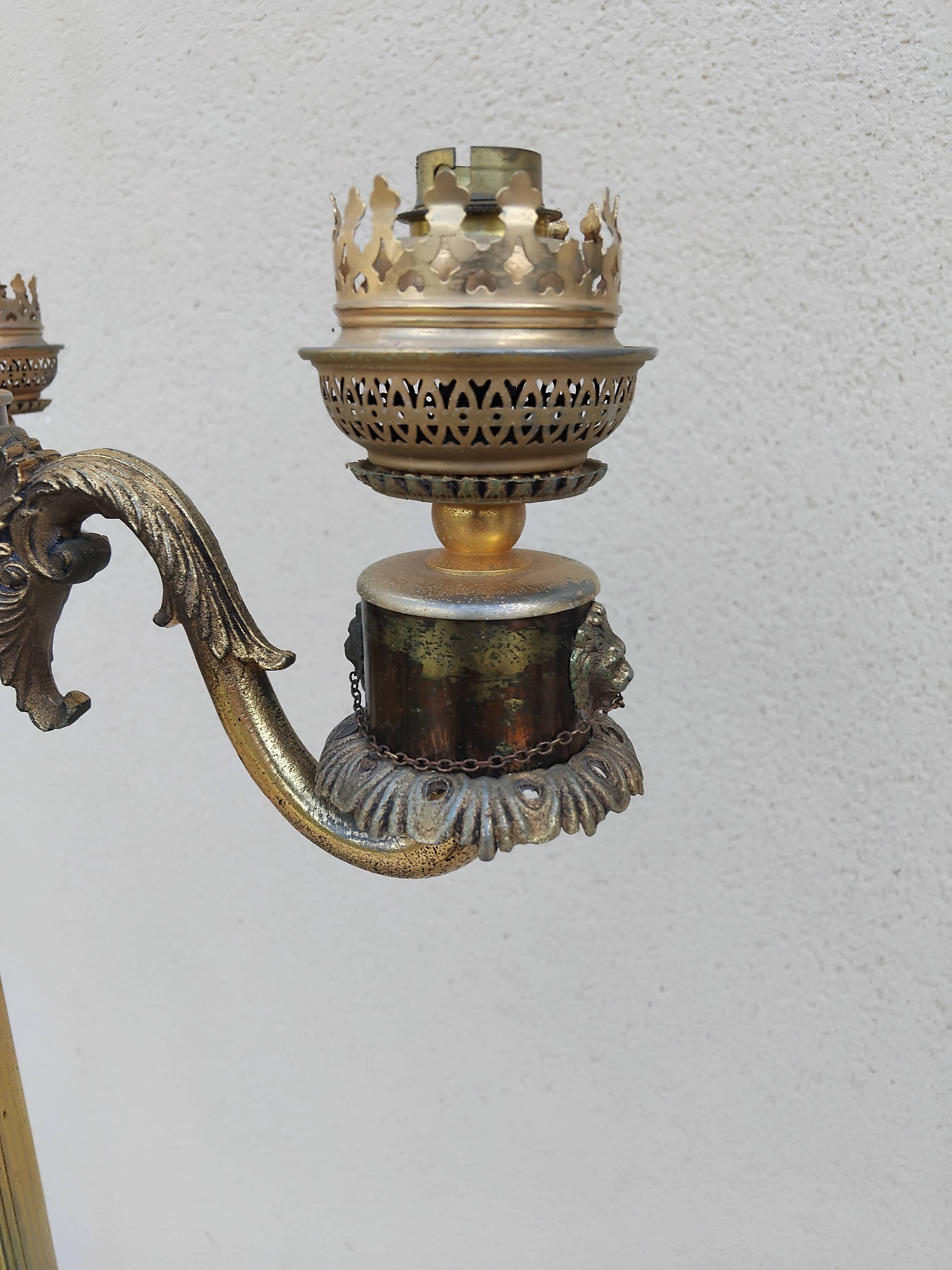 Lampadaire vintage laiton napoleon
