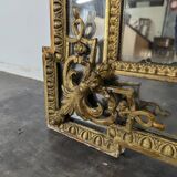 Golden wooden mirror with moulding from the Napoléon III period.