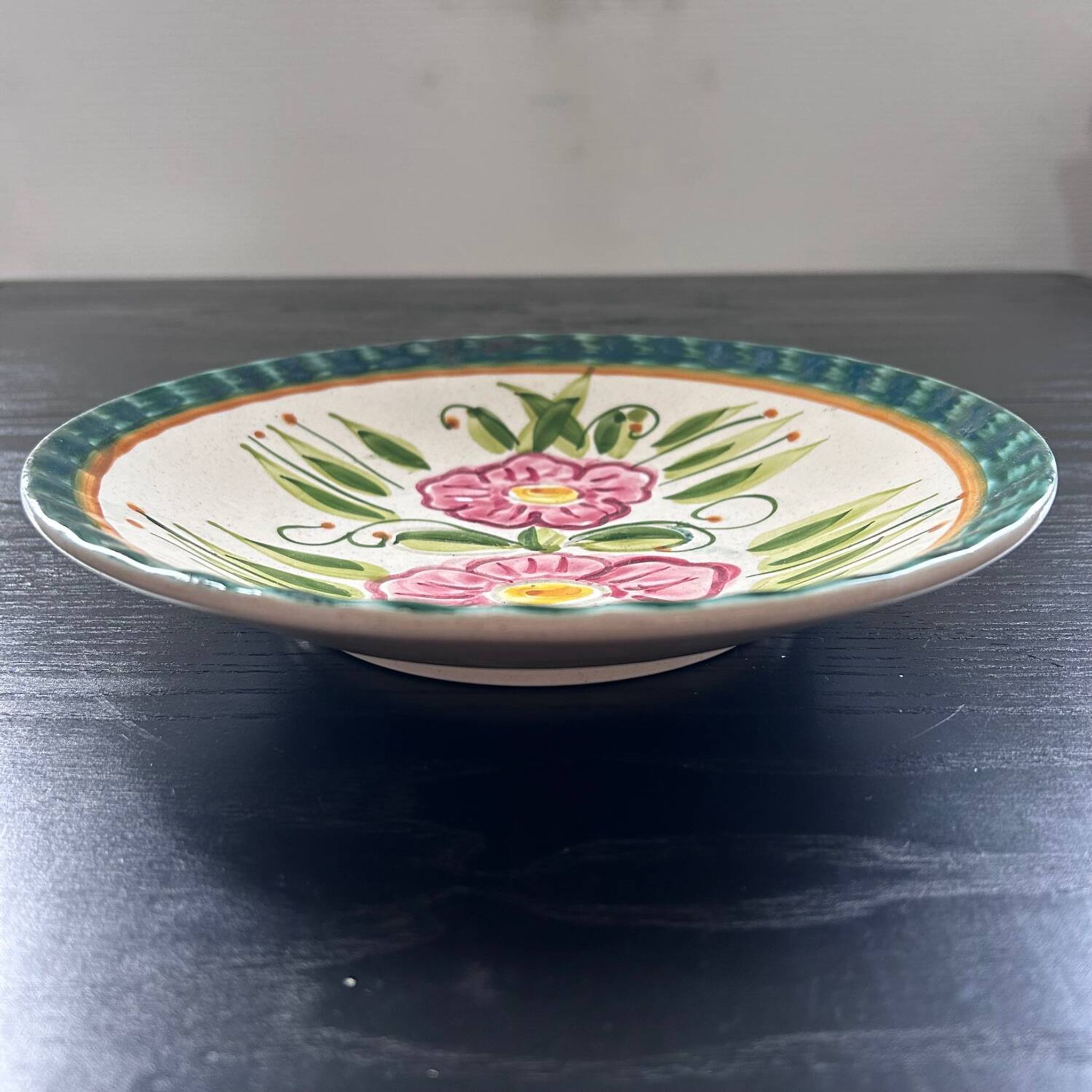 Italian dish with floral decoration