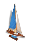 Maquette flottante de bateau en bois début XXème