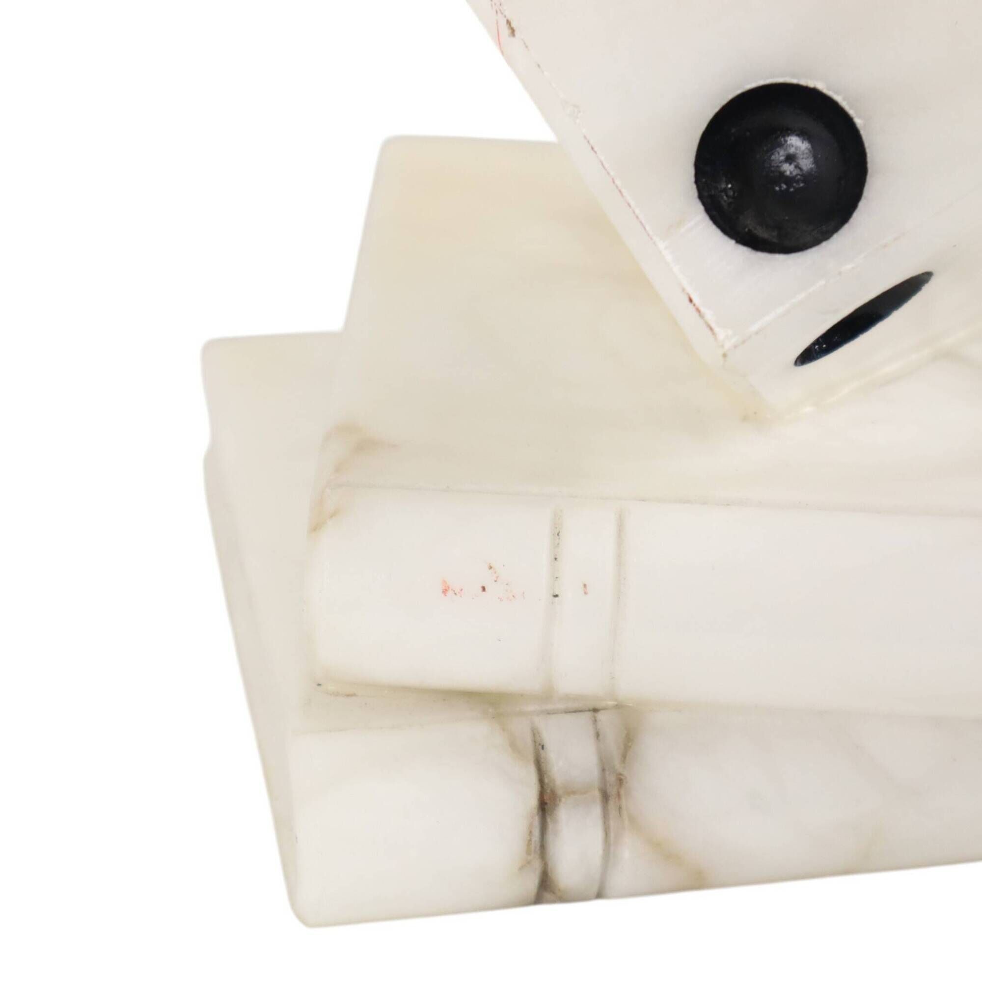 Vintage Alabaster Dice Paperweight Figurine 15cm
