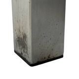 Vintage Square coffee table with slat stone top and chromed steel base - 1960s