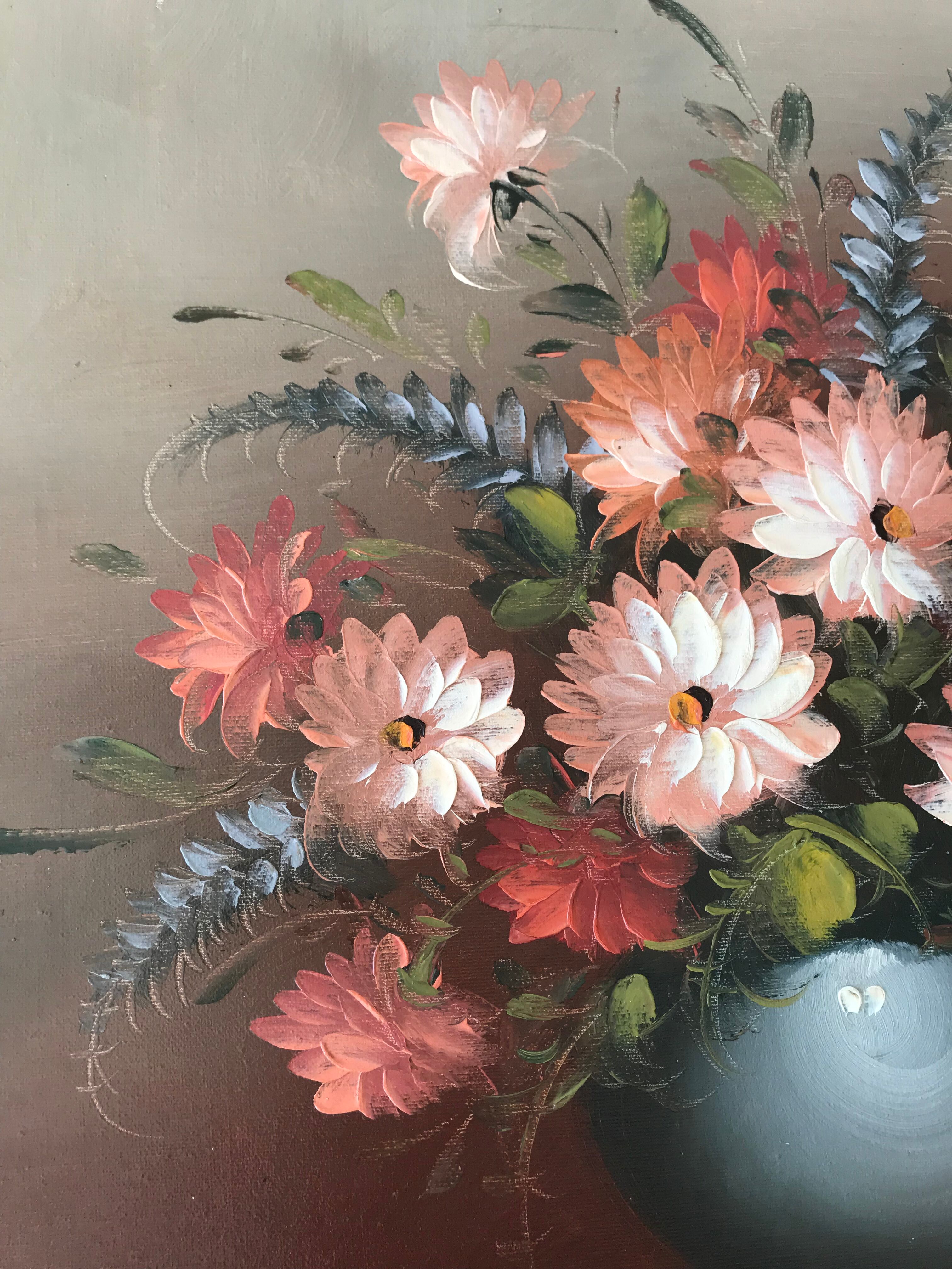 Oil on canvas bouquet of flowers