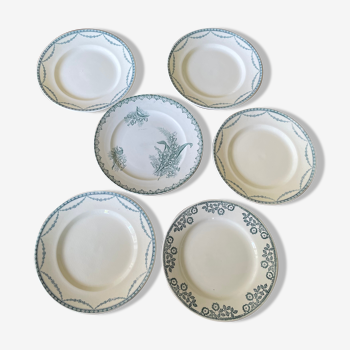 Lot d’assiettes plates dépareillées