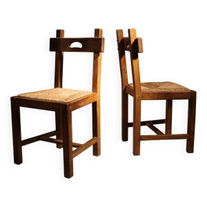 paire de chaises brutalistes
