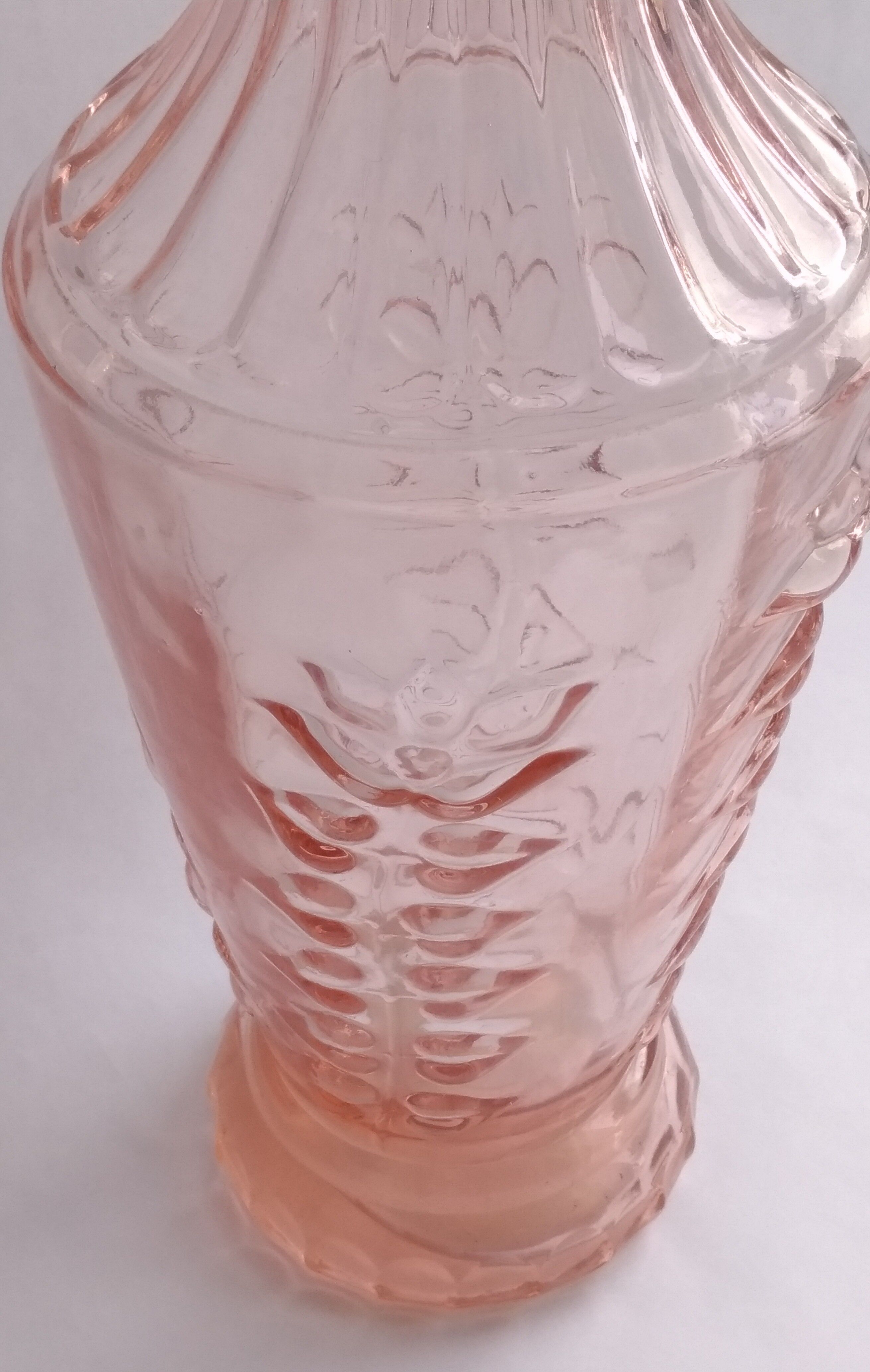 Large pink glass vase-1950 1960