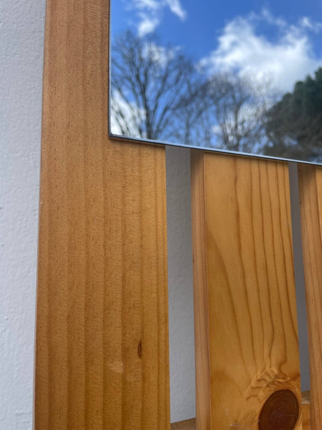 Pine mirror coat rack 1980