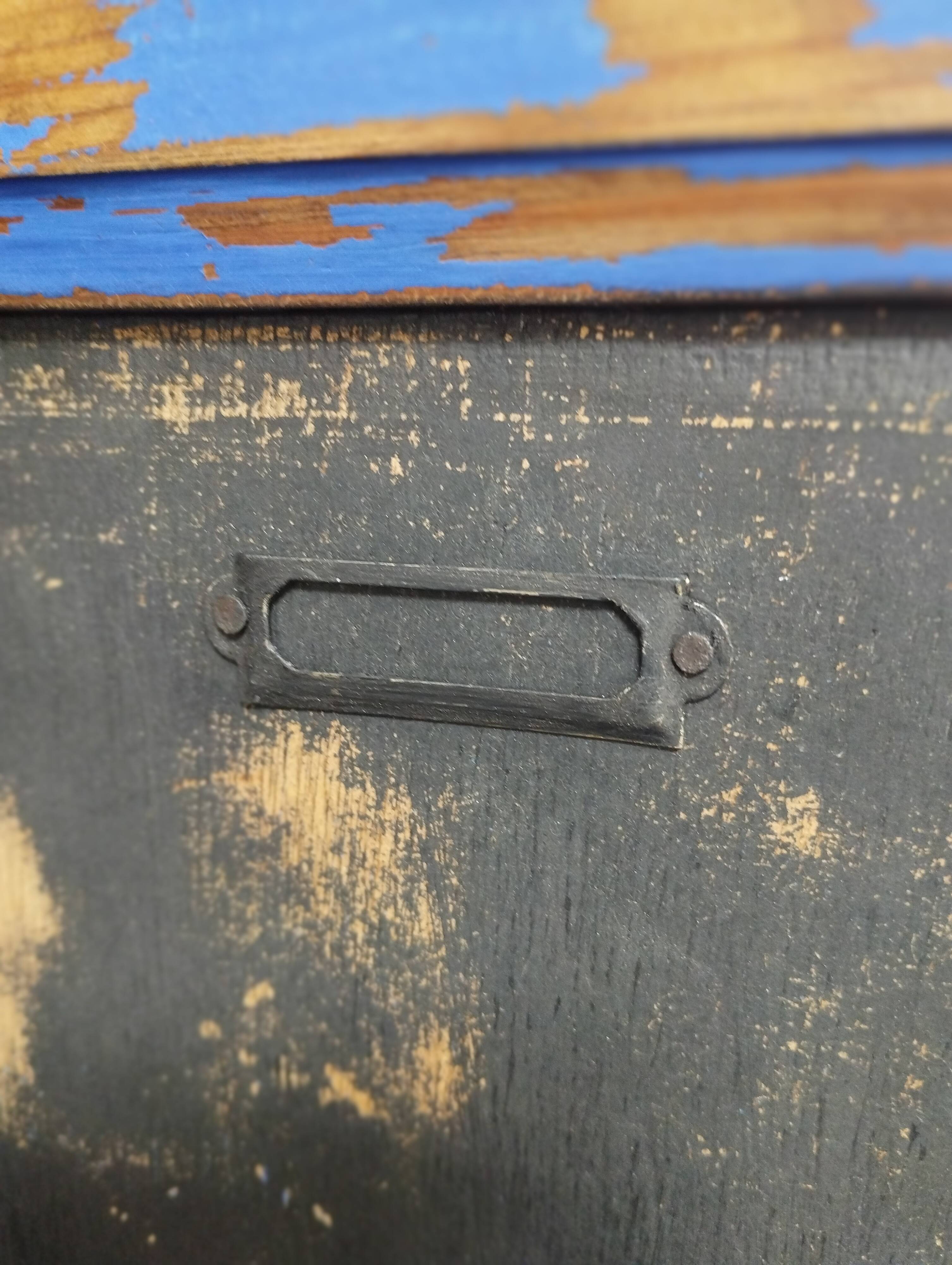 Vintage Jam Cupboard / Small Blue Workshop Cabinet