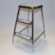 Swedish midcentury step stool Stockholm of chromed steel by Awab 1950s