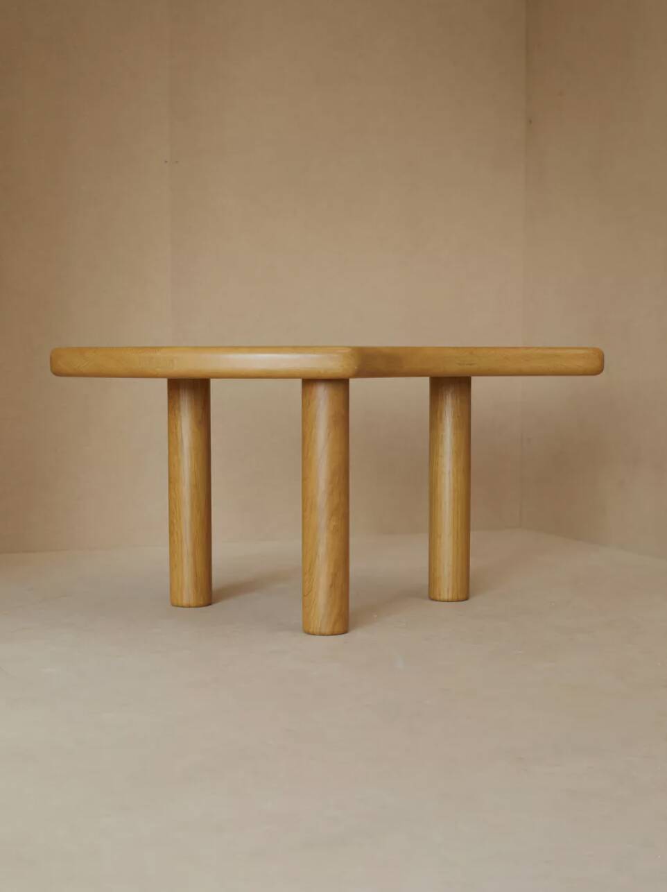 Vintage solid oak modular petal coffee tables circa 1980