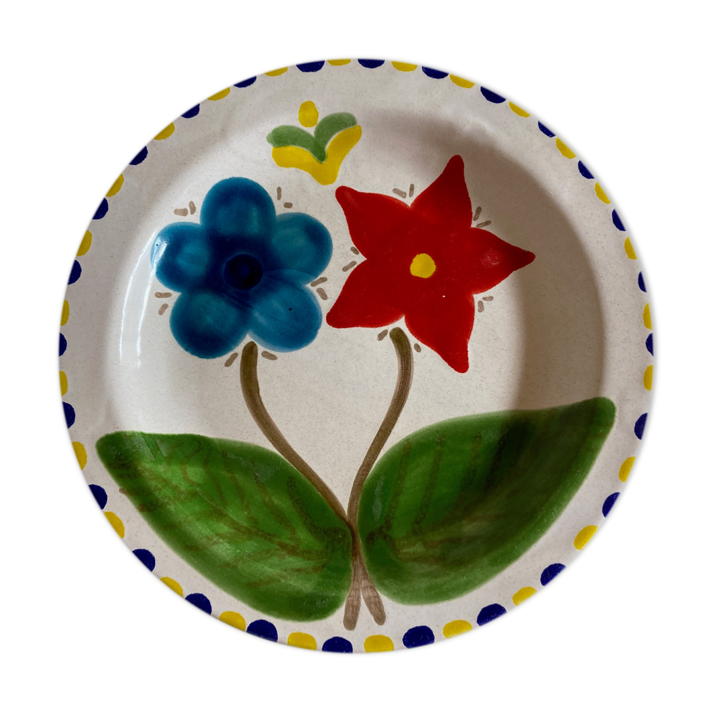 Set of 6 plates De Simone in glazed earth 1970 Italian work