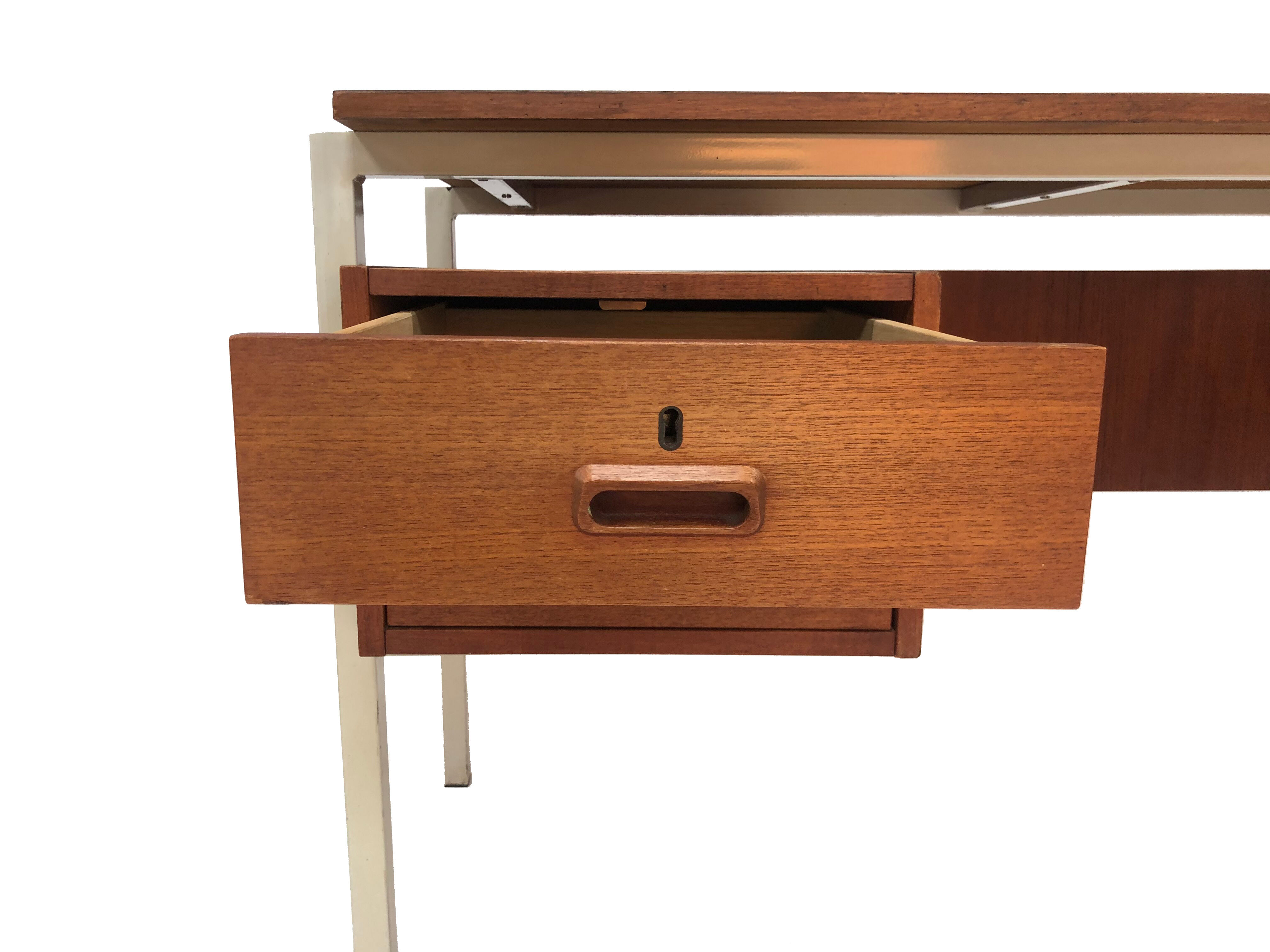 Vintage desk of the 1960s in teak veneer