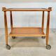 Mid-Century Modern Beech, Glass & Brass Serving Trolley, Germany 1950s