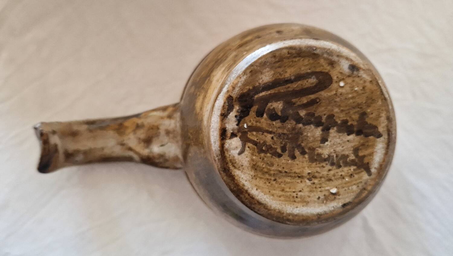 Ceramic punch service signed R. Kapota