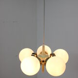 Space age chandelier sputnik by elektroinstala decin, 1970s