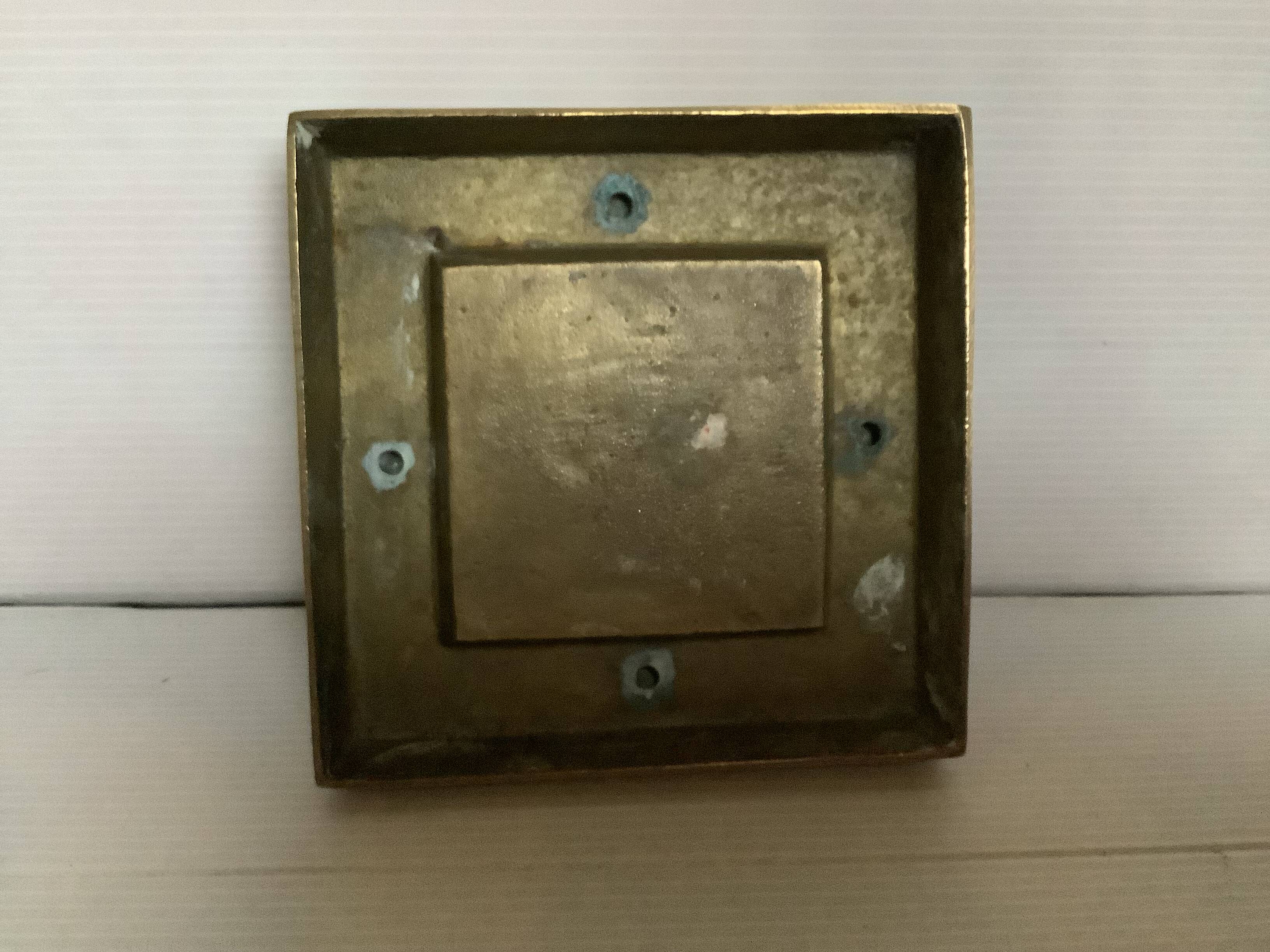 Square brass ashtray