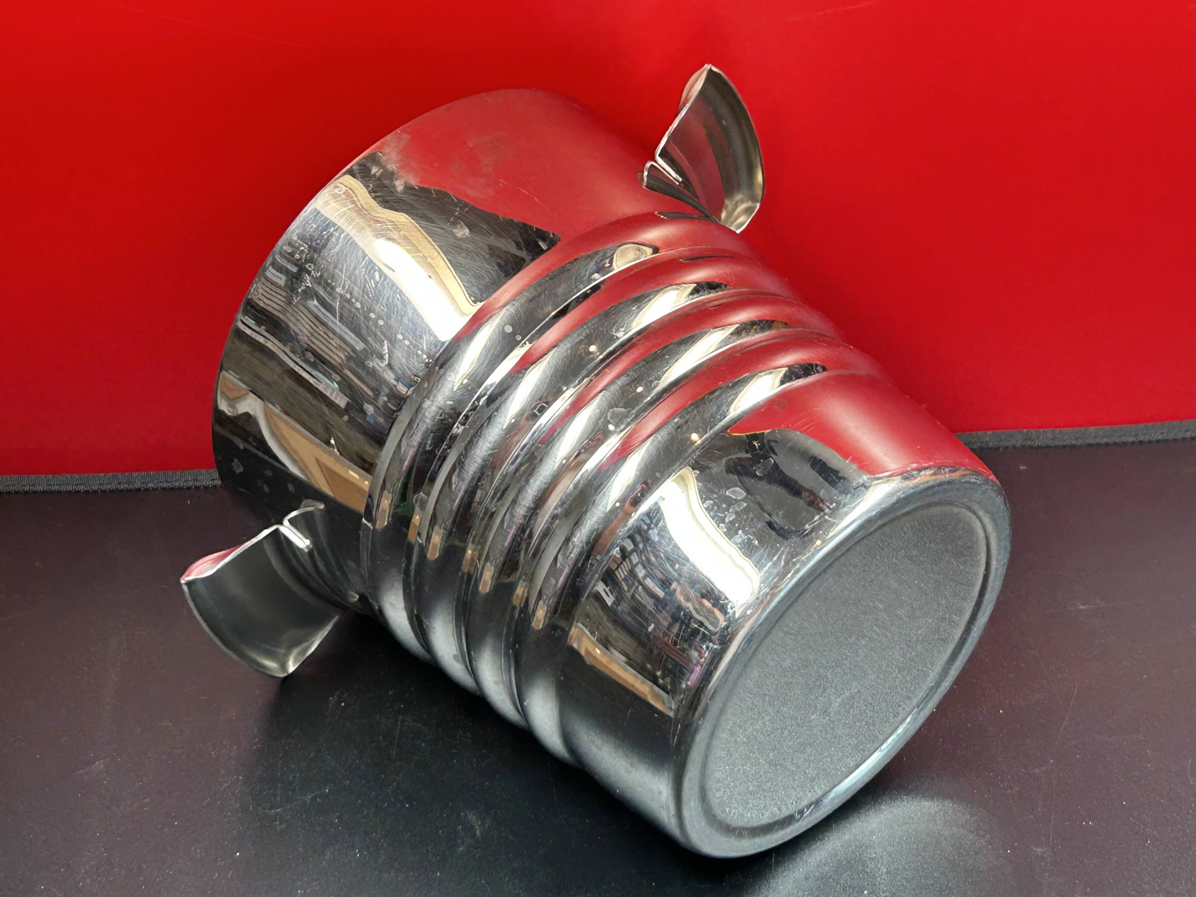 Ice Bucket, Champagne Bucket, Wine Bucket, 80s Vintage Stainless Steel 20 cm