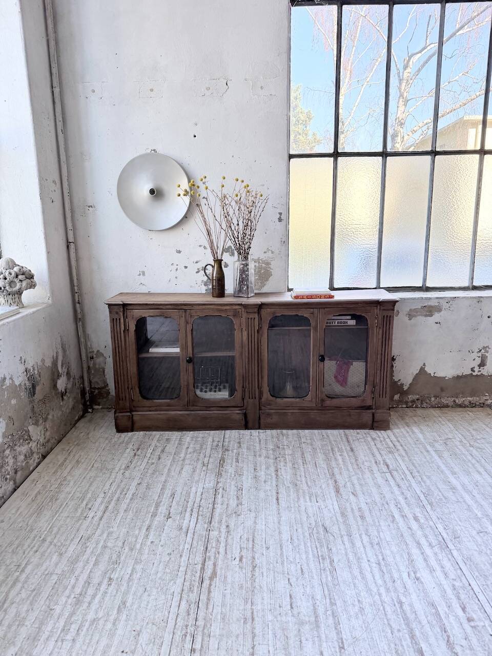 Enfilade display cabinet, solid oak, 1920.