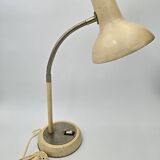 60's beige industrial gooseneck lamp