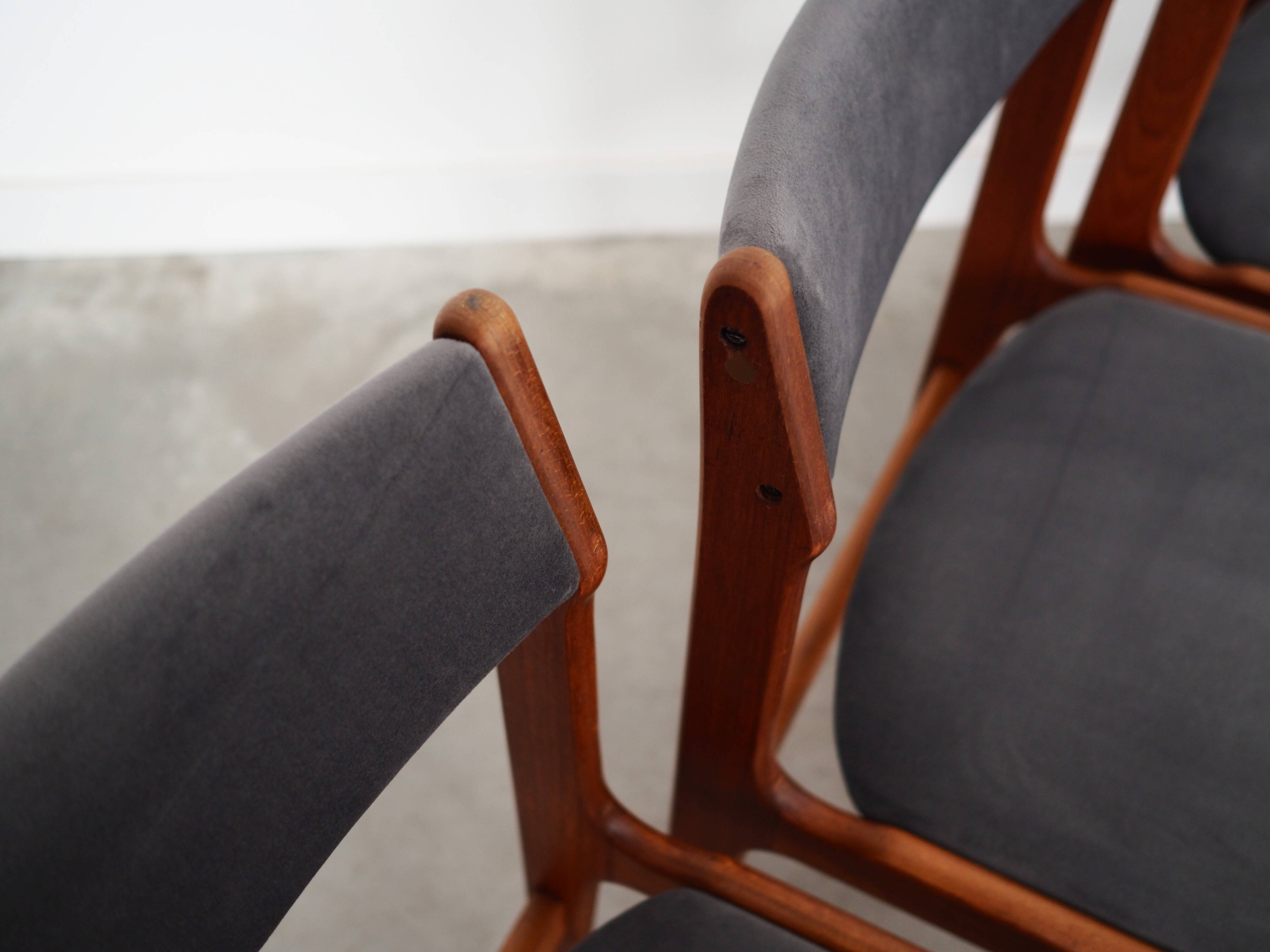 Set of six teak chairs, Danish design, 1960s, production: Denmark