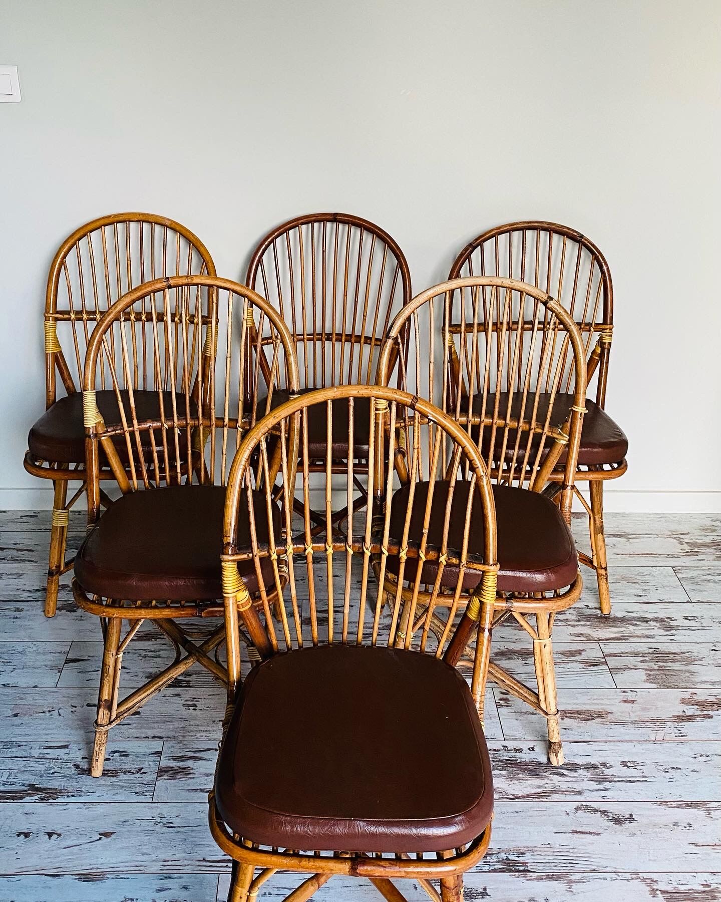 Bamboo and rattan chairs circa 60/70 from maison drucker