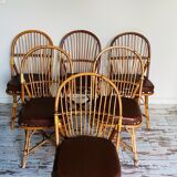 Bamboo and rattan chairs circa 60/70 from maison drucker