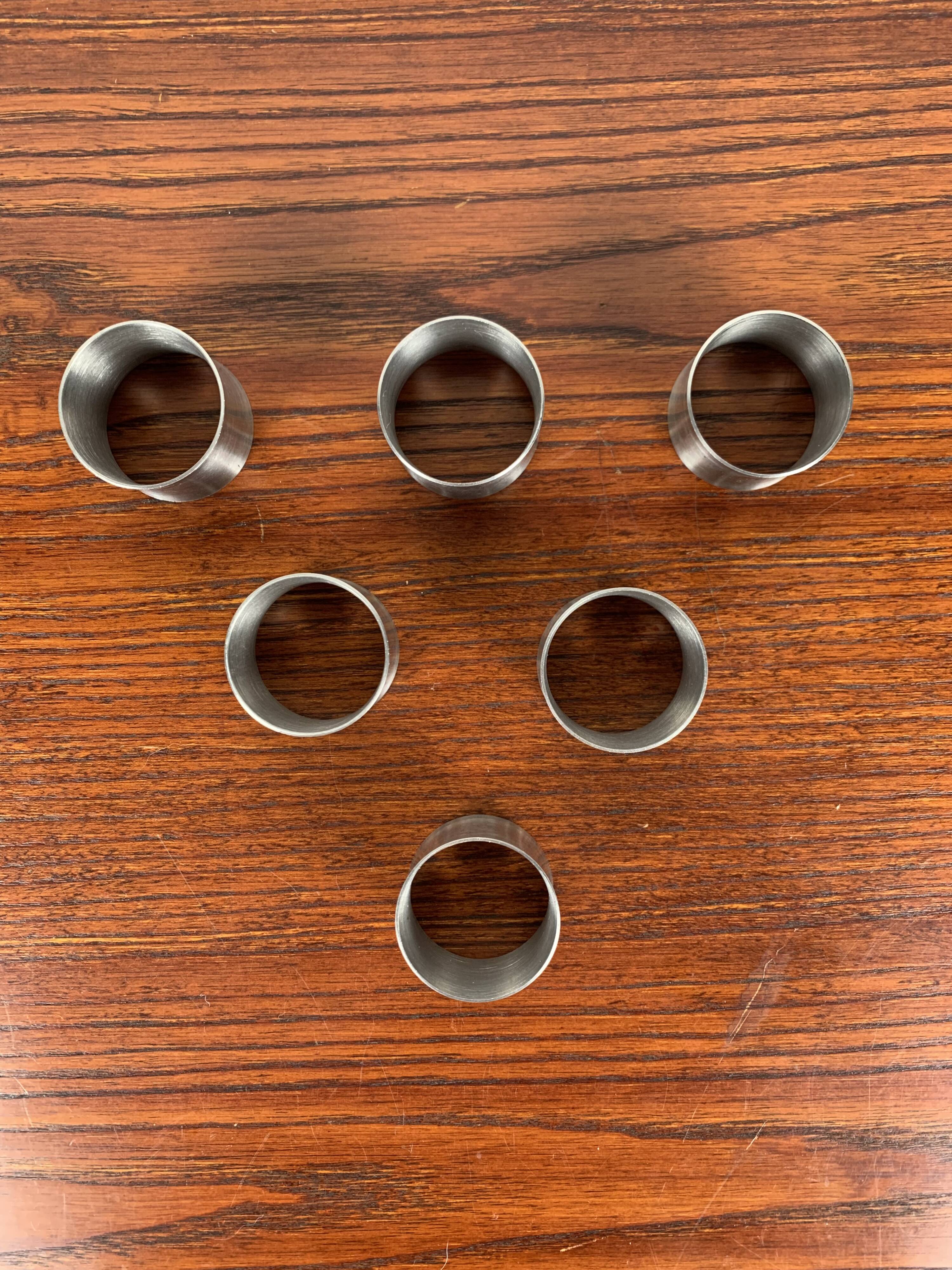 Set de 6 rond de serviette en inox
