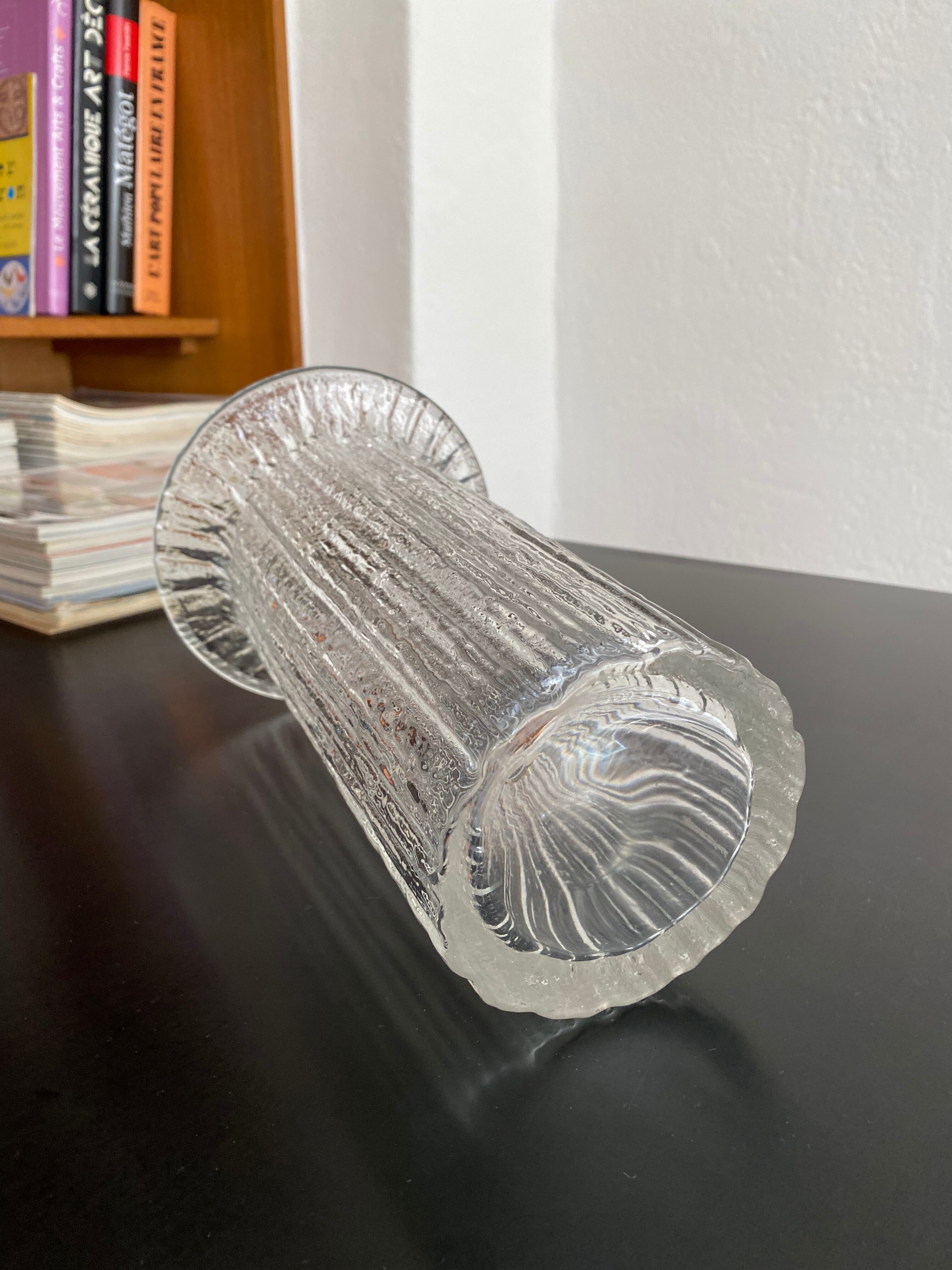 Scandinavian vase vintage pressed glass