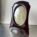 Art deco mahogany wooden frame, measurement 22.5 cm x 15 cm  convex glass  13.5 cm x 8.5 cm