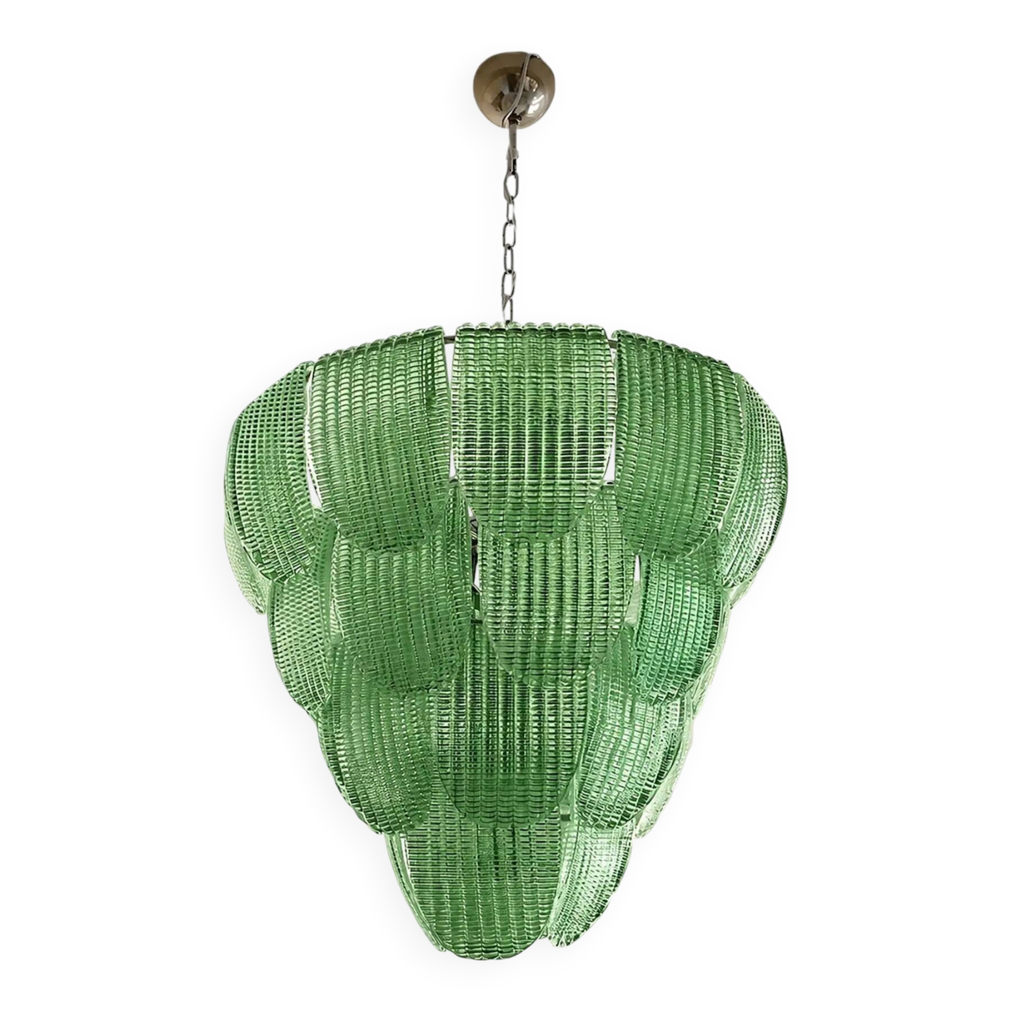 Elegant Contemporary Diamanted Petals Murano Glass Chandelier by Simoeng