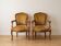 Pair of Louis XV armchairs in golden velvet