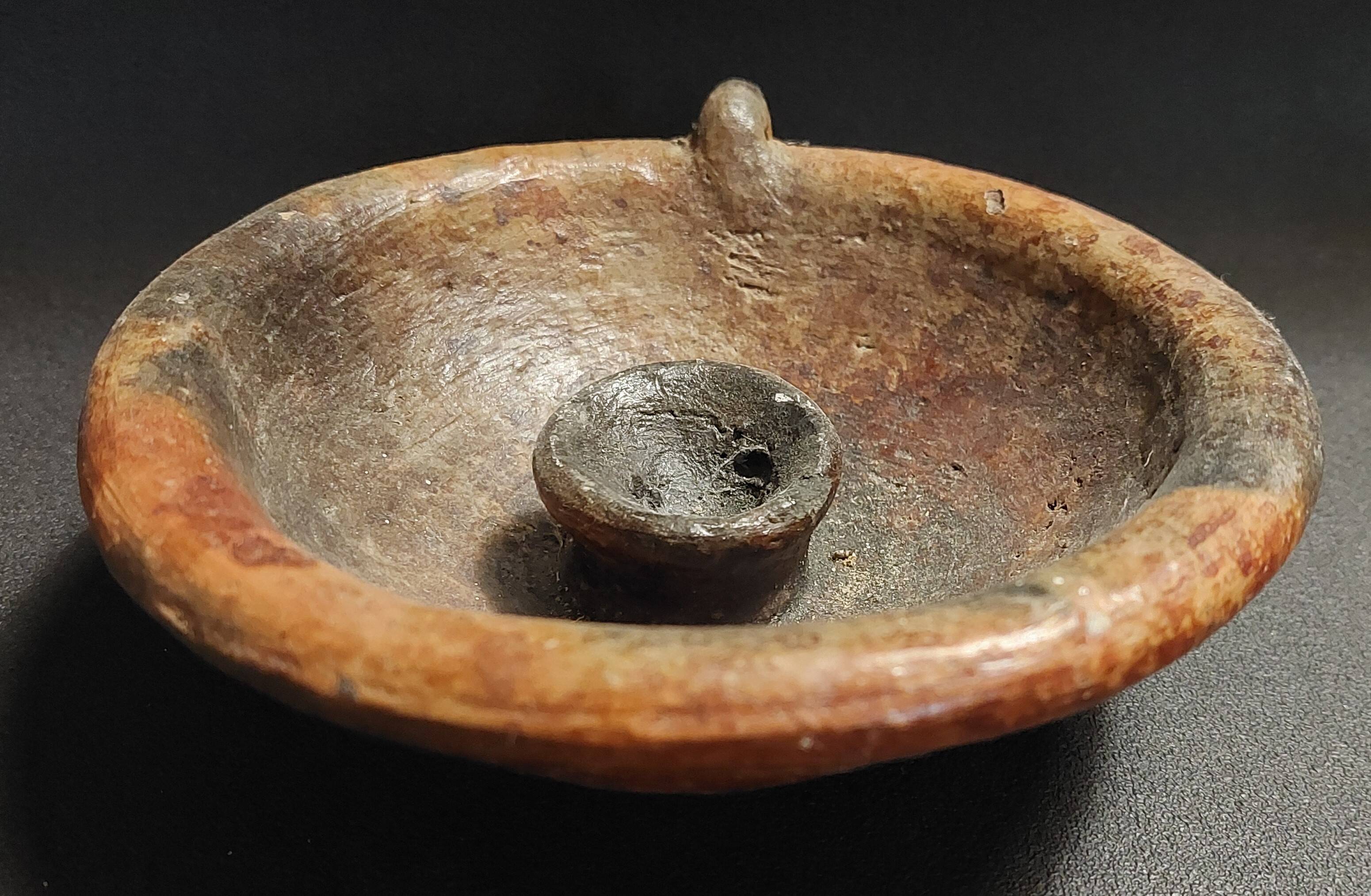 Handheld terracotta candlestick Africa mid-20th century