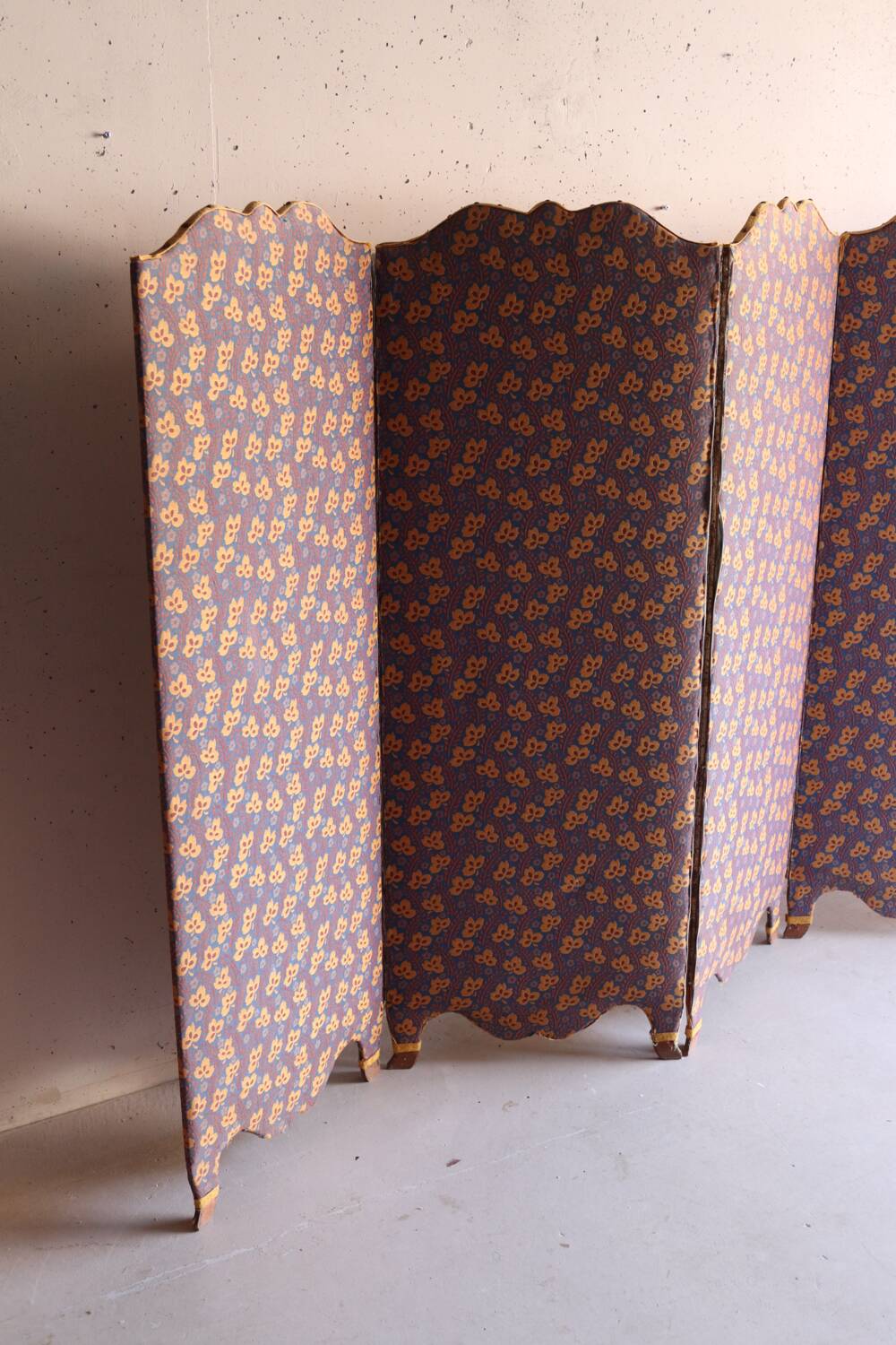 Antique 5-panel screen – Souleiado fabric