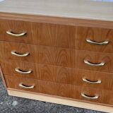 Art Deco style cherrywood chest of drawers, mid-20th century