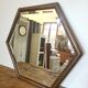 Miroir hexagonal bizeauté vintage 1970 78x68 cm