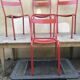 Set of 4 chairs old Tolix T1 metal stackable red vintage