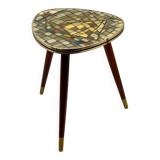 Petite table tripode italienne années 50 plateau mosaïque