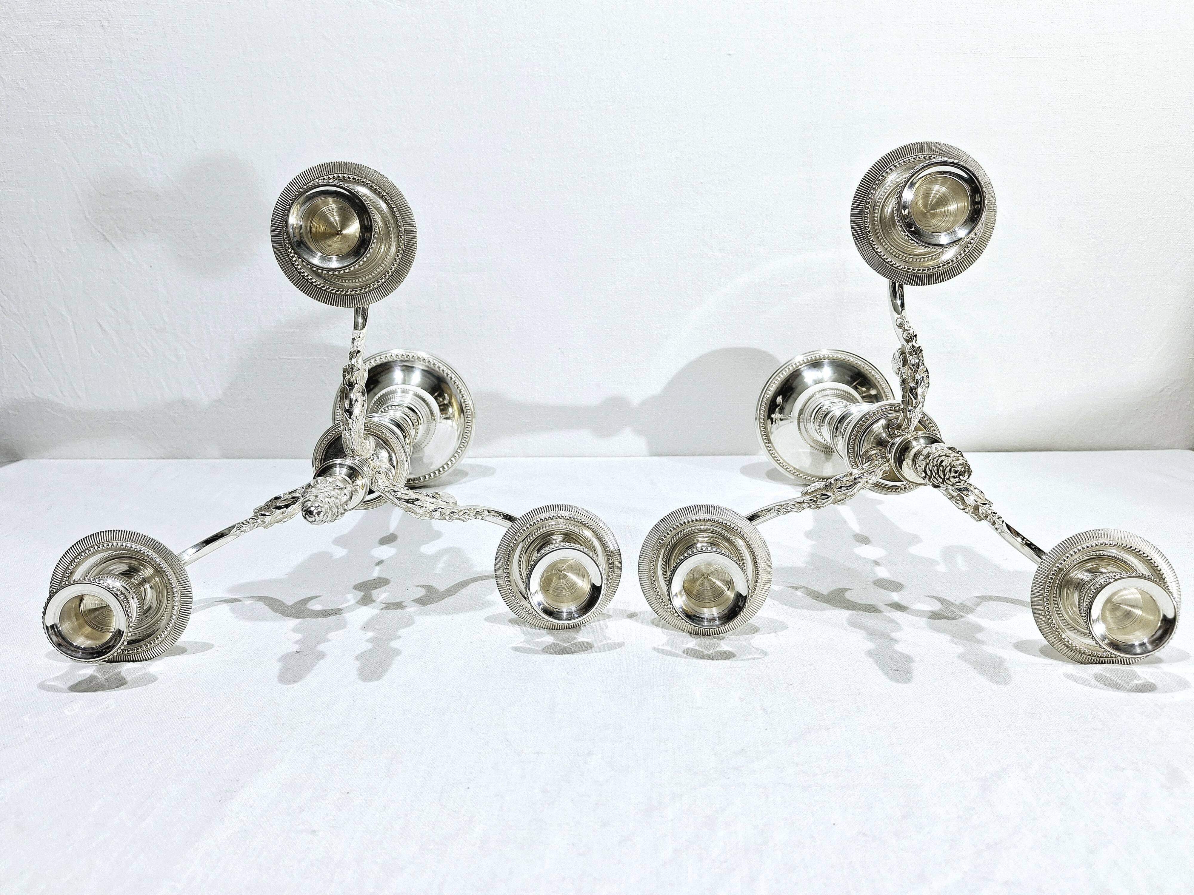 Chrysalia - pair of silvered bronze candelabra / €580