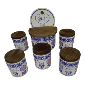 Pots a epices & boite farine céramique