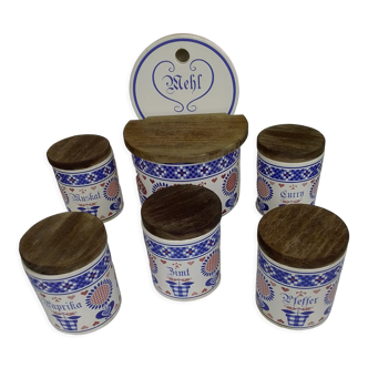 Spice jars + ceramic flour box W Germany