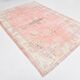 6x9 Turkish Soft Pink Bordered Vintage Rug, 191x282Cm