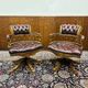 Ensemble de chaises de bureau Chesterfield Captain anglaises rouges