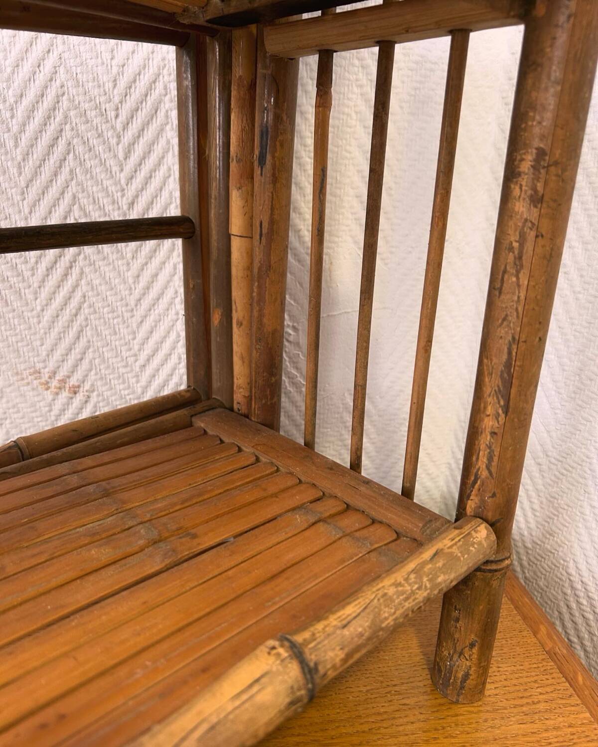 Bamboo standing shelf from the 60s