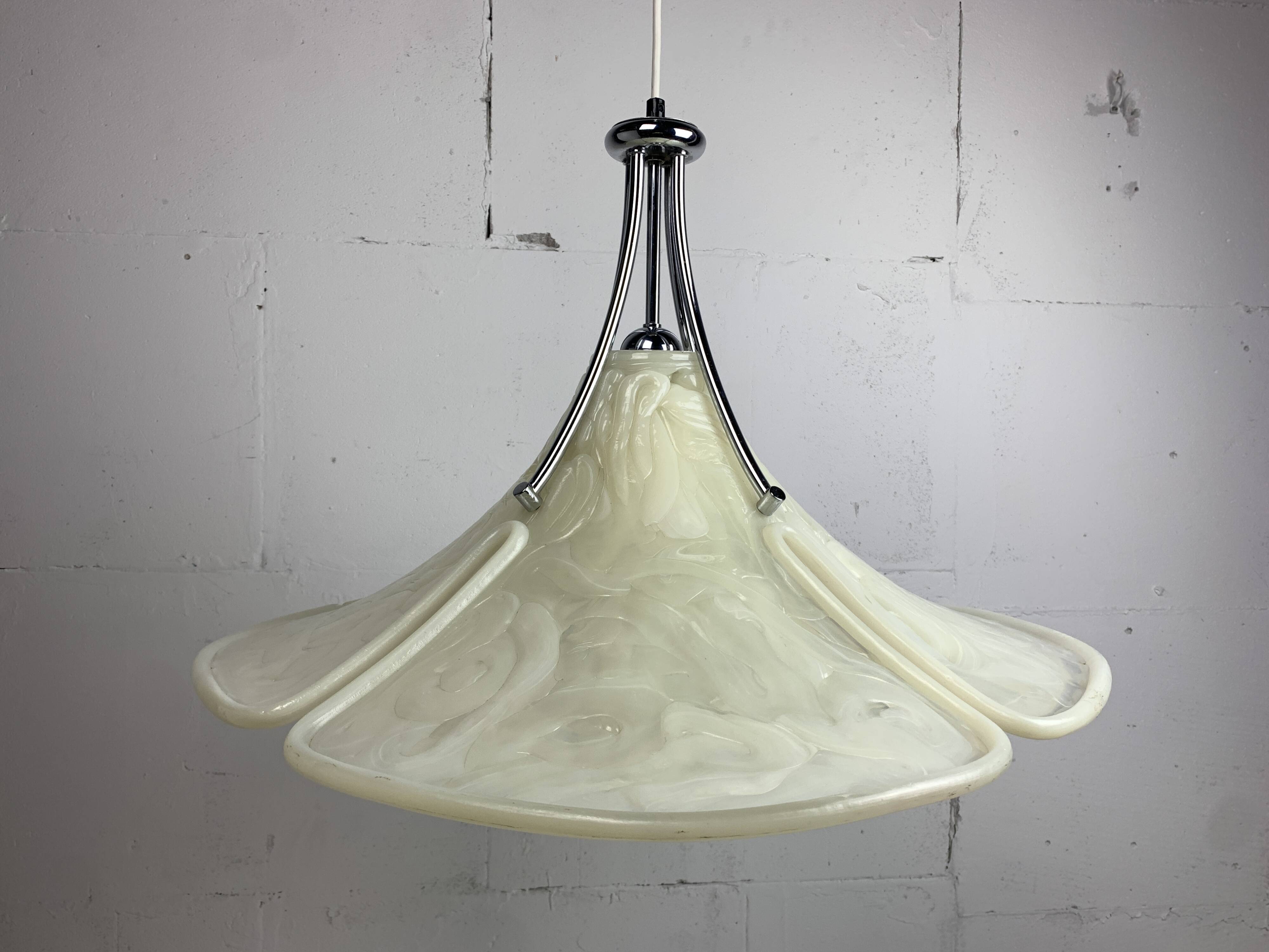 Acrylic Murano style clover pendant hanging lamp, Cosack Leuchten, 1970s